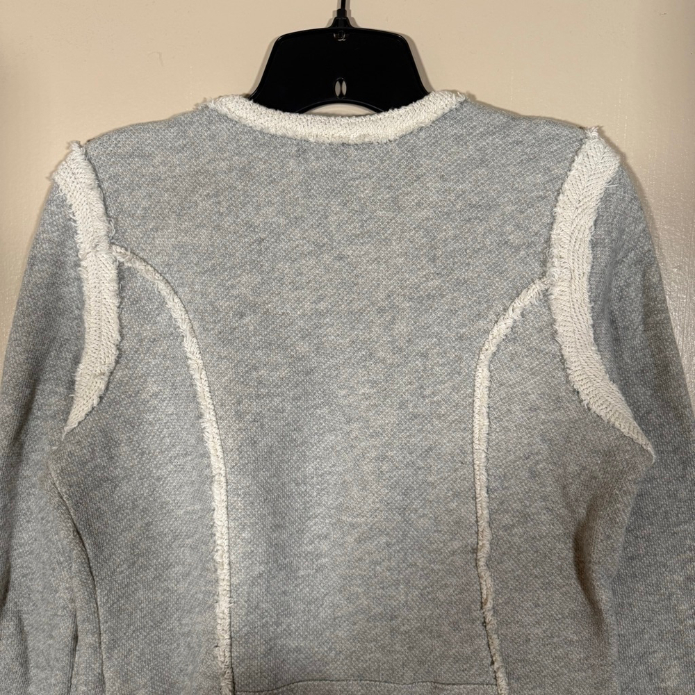 Lucky Brand Lucky Lotus gray raw hem asymmetrical zipper Moto jacket Large - Picture 7 of 9